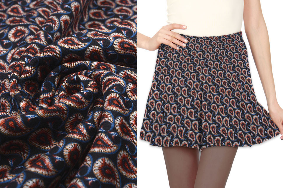Viscose Punta Di Roma Paisley Blauw