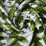 Cotton Jersey Bladeren met Vlinders