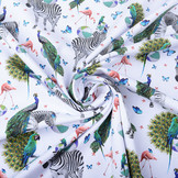 Baumwolljersey Zebra Pfau