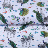 Baumwolljersey Zebra Pfau