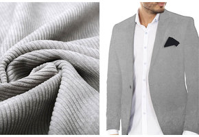 Rib Stof 8 W Corduroy Licht Grijs