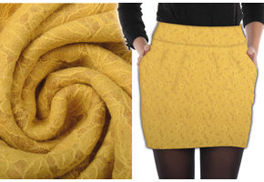 Lined Wool Lace Flower Petals Ocher