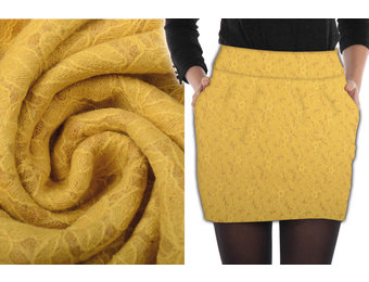 Lined Wool Lace Flower Petals Ocher