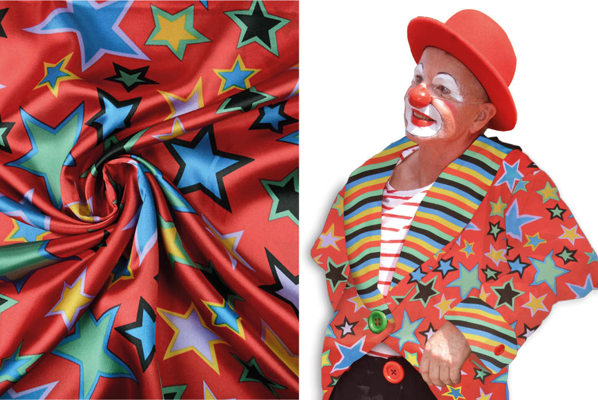 Poly Satijn Clown Sterren