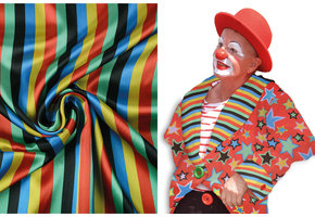 Poly Satin Clown Streifen