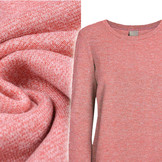 French Terry Sweatshirt Fabric Coral Melange