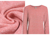 French Terry Sweatshirtstoff Koralle Melange