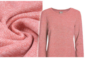 French Terry Sweatshirt Stof Koraal Melange