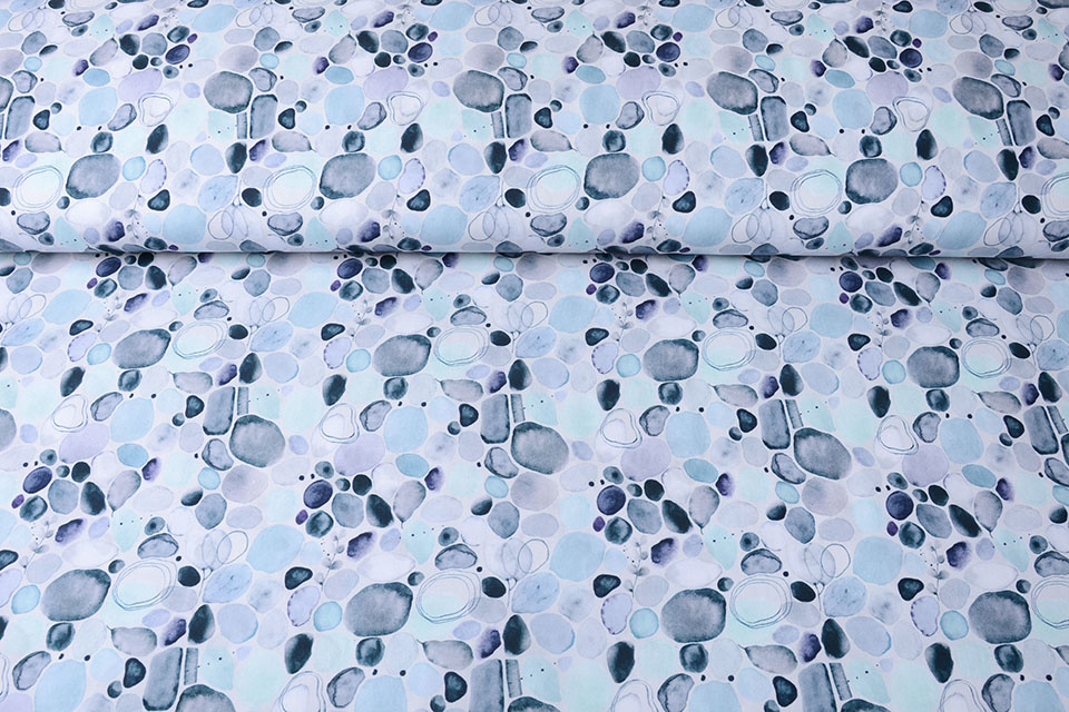 100% Digital Cotton Kamni Rocks Light Blue