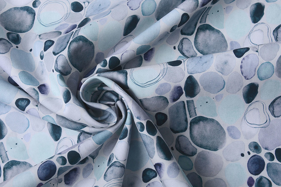 100% Digital Cotton Kamni Rocks Light Blue