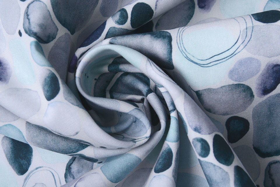 100% Digital Cotton Kamni Rocks Light Blue