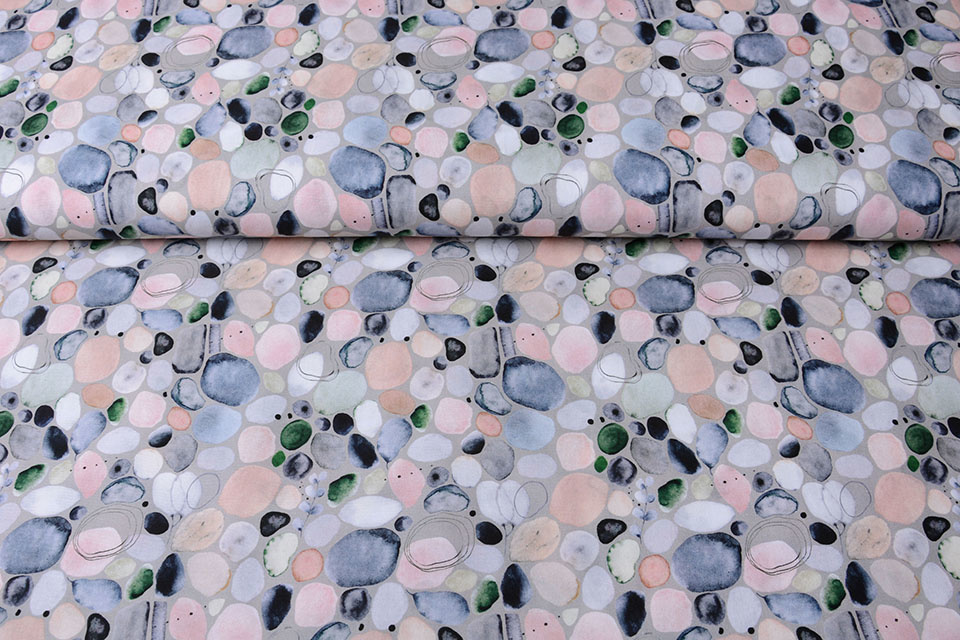 100% Digital Cotton Kamni Rocks Multicolor
