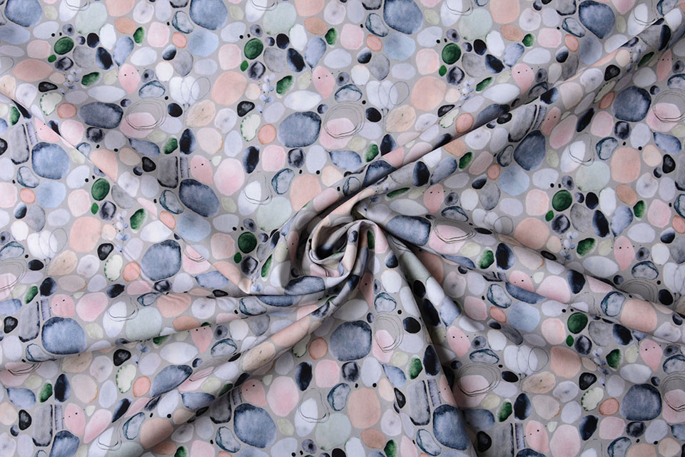 100% Digital Cotton Kamni Rocks Multicolor
