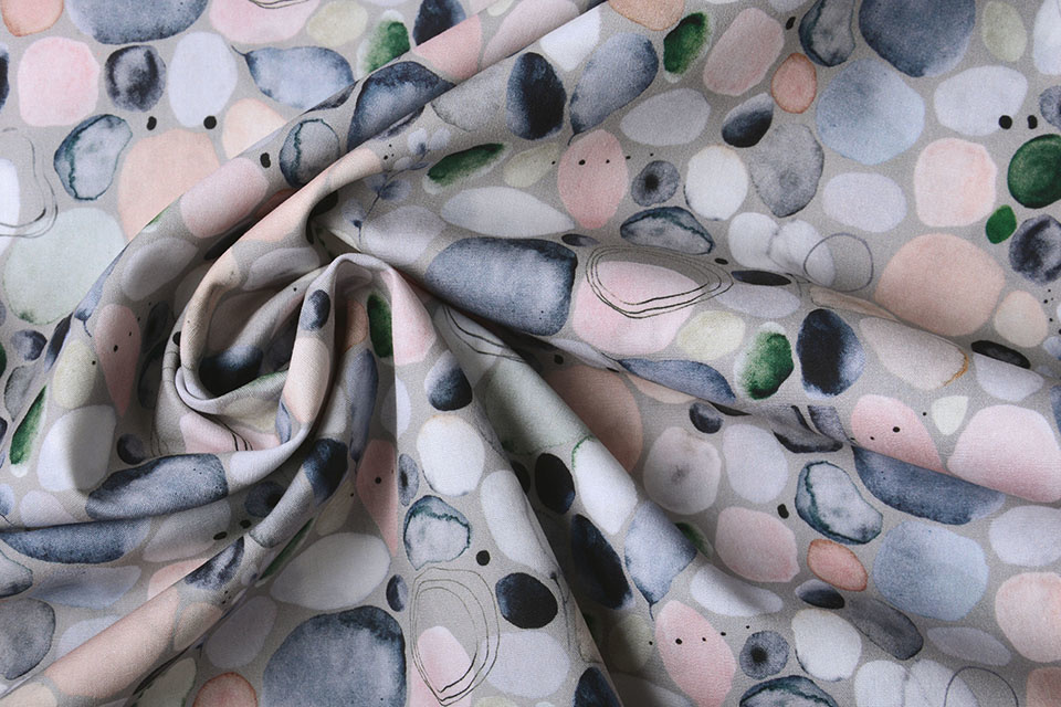 100% Digital Cotton Kamni Rocks Multicolor