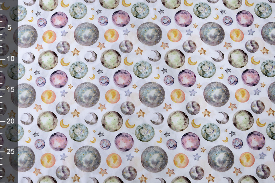 100% Digital Cotton Stars and Planets
