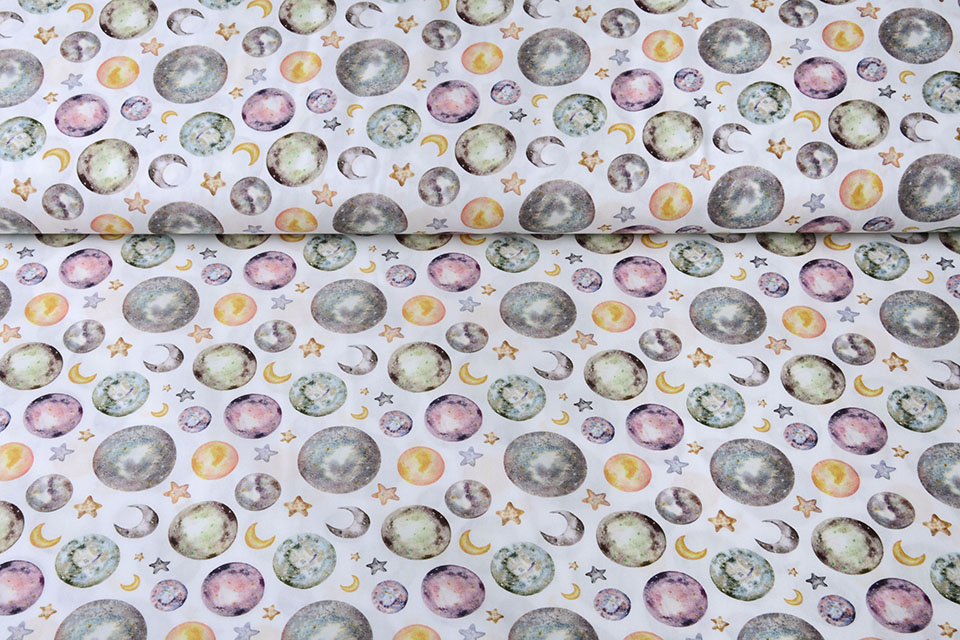 100% Digital Cotton Stars and Planets