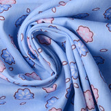 100% Baumwolle Poppy Blume Babyblau