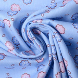 100% Baumwolle Poppy Blume Babyblau