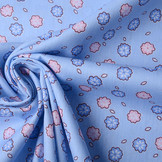 100% Baumwolle Poppy Blume Babyblau