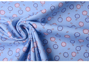 100% Katoen Poppy Bloem Baby Blauw