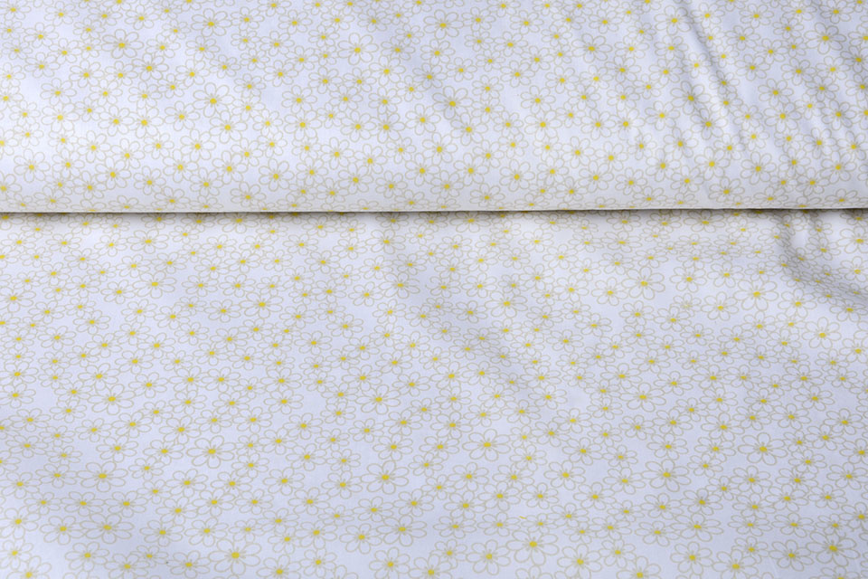 100% Cotton Daisy Old Green