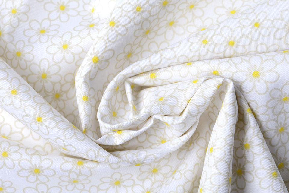 100% Cotton Daisy Old Green