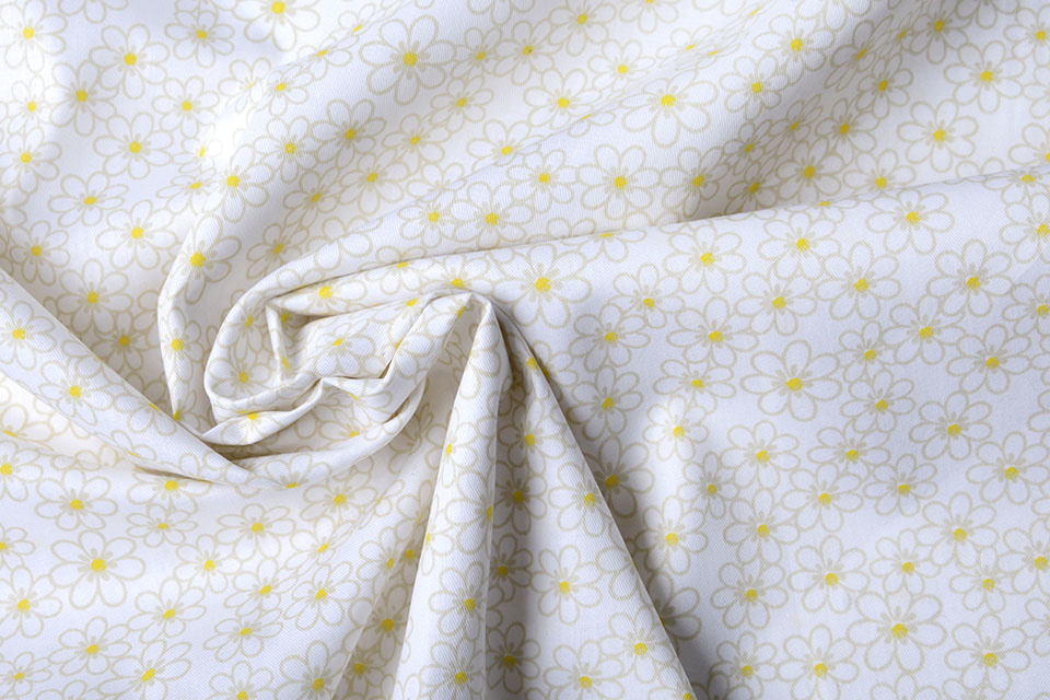 100% Cotton Daisy Old Green