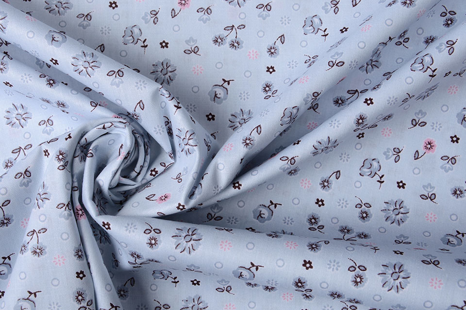 100% Katoen Posy Blauw-Grijs