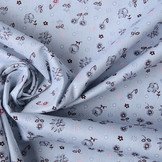 100% Baumwolle Posy Blau-Grau