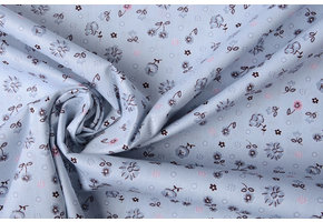 100% Baumwolle Posy Blau-Grau