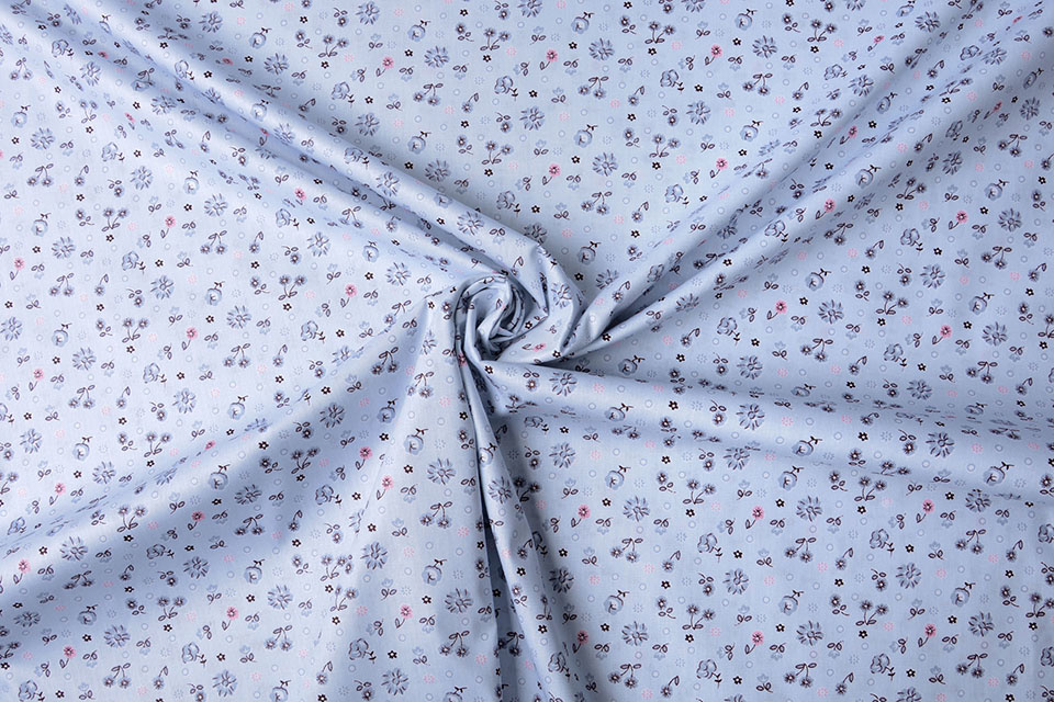 100% Katoen Posy Blauw-Grijs