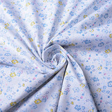 100% Baumwolle Fleuris Blau