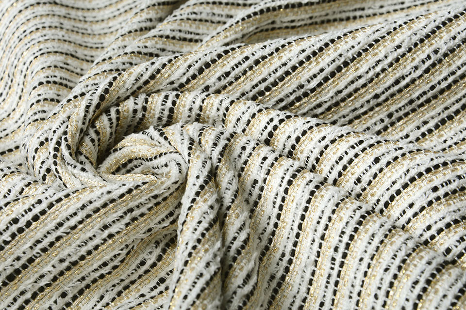 Bouclé Sjanelli Streifen Annabel Creme