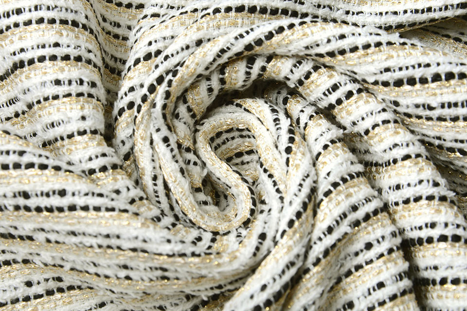 Bouclé Sjanelli Streifen Annabel Creme