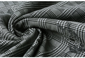 Viscose Stretch Bengaline Flower Checks