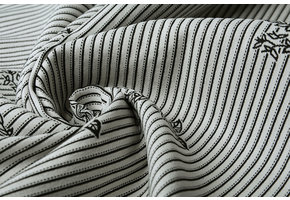 Viscose Stretch Bengaline Flower Stripes