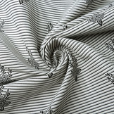 Viscose Stretch Bengaline Bloem Strepen