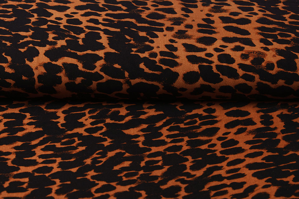 100% Viscose Panther Print Brique
