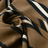 Crepe Printed Lizzy Stripes Mocha Brown