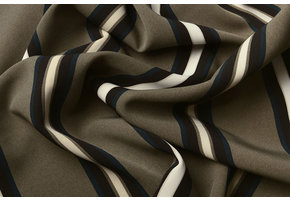 Crepe Printed Lizzy Stripes Army Taupe