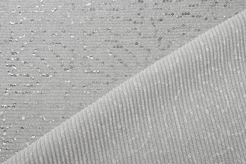 Geplooide Pailletten Zilver