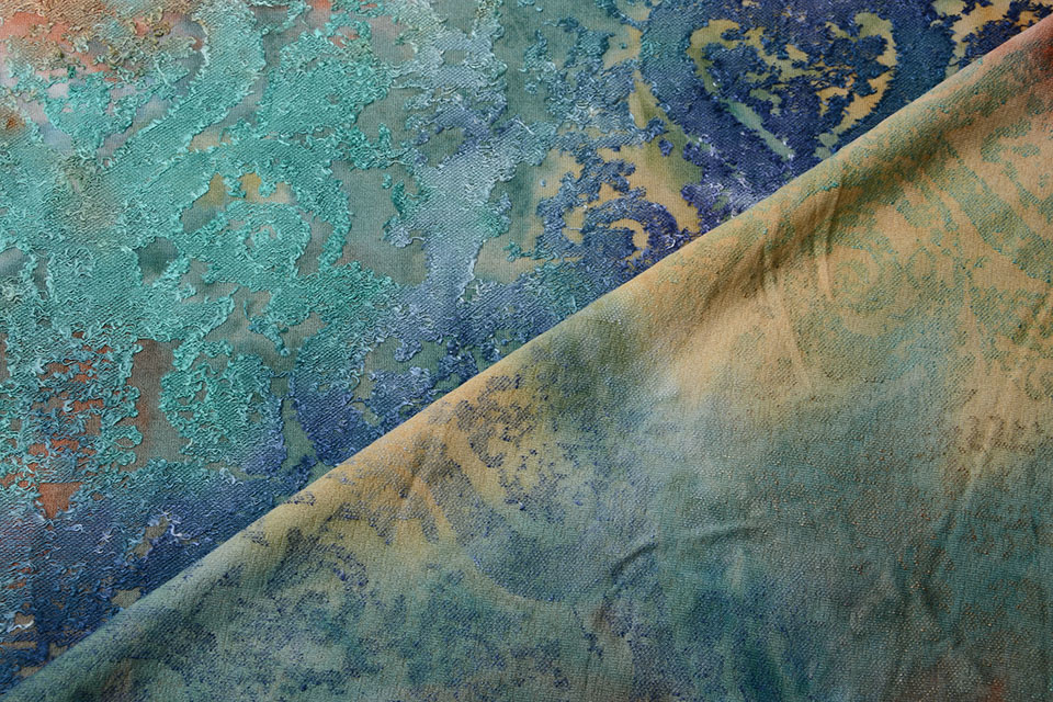 Tricot Viscose Tie Dye Ornament Donker