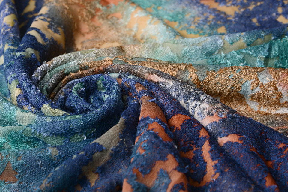 Tricot Viscose Tie Dye Ornament Donker