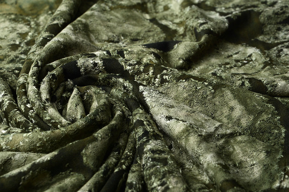 Tricot Viscose Tie Dye Annabala Army Groen