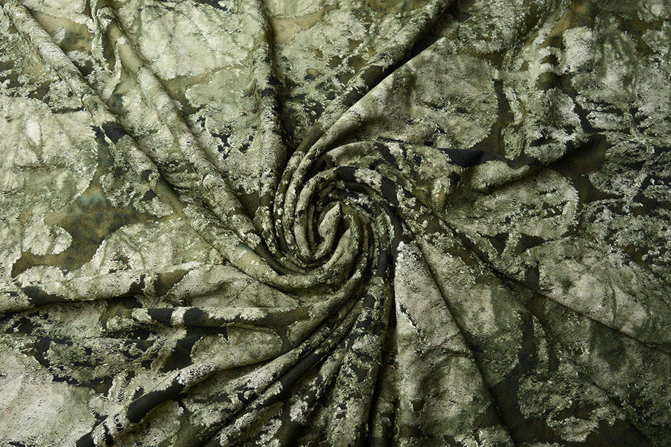 Tricot Viscose Tie Dye Annabala Army Groen