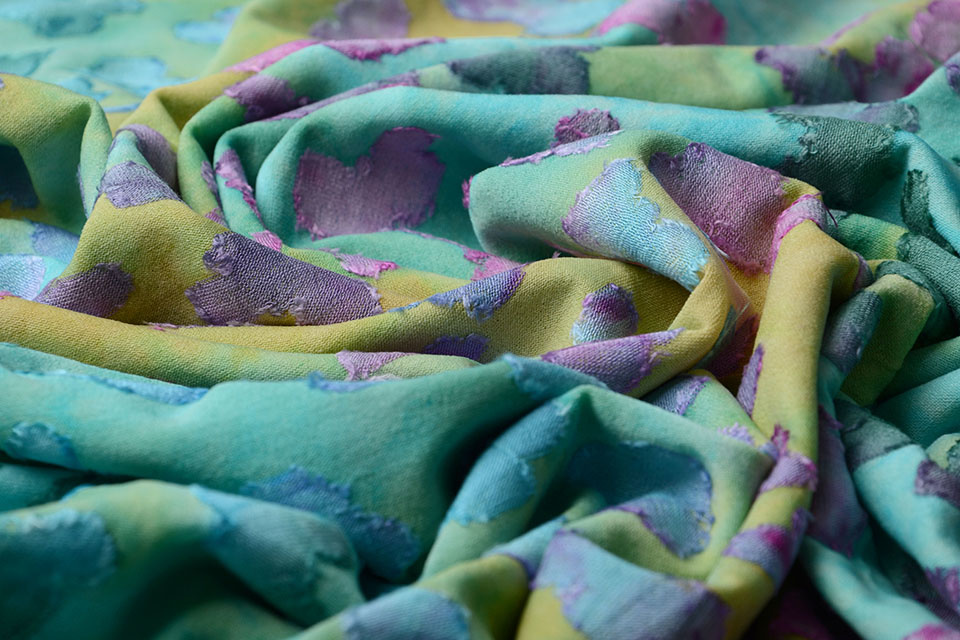 Tricot Viscose Tie Dye Vlinder Multi Color