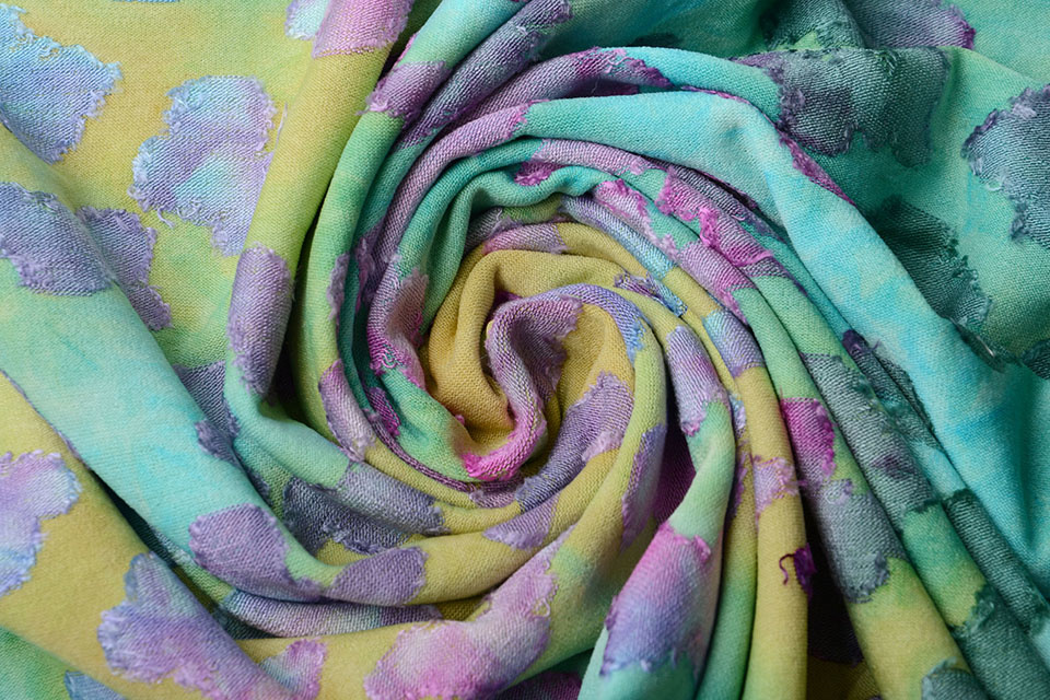 Tricot Viscose Tie Dye Vlinder Multi Color