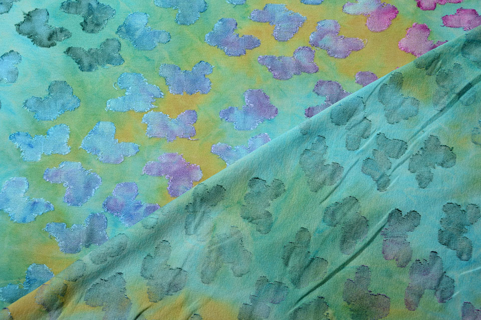 Tricot Viscose Tie Dye Vlinder Multi Color