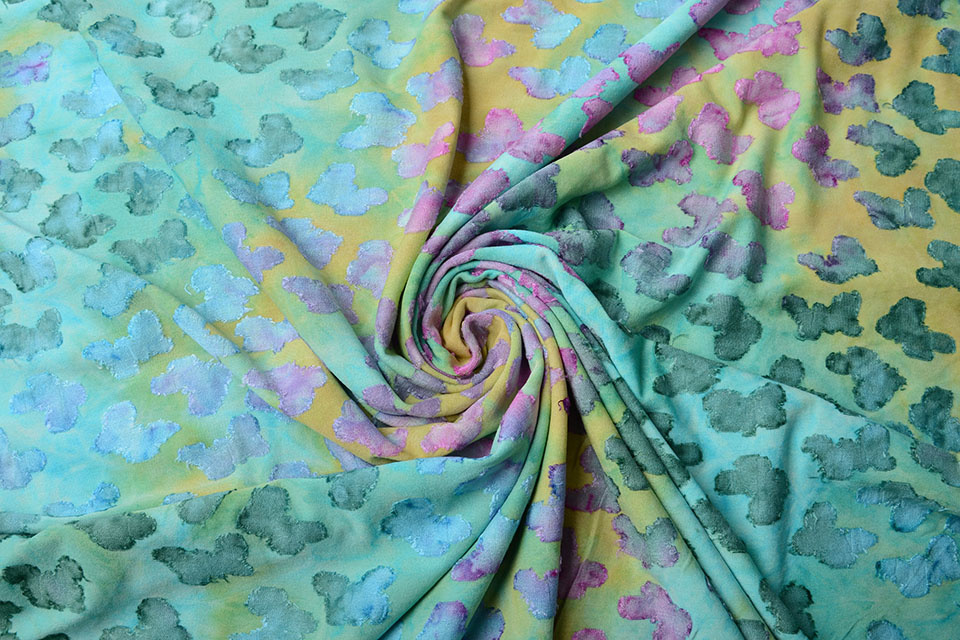 Tricot Viscose Tie Dye Vlinder Multi Color