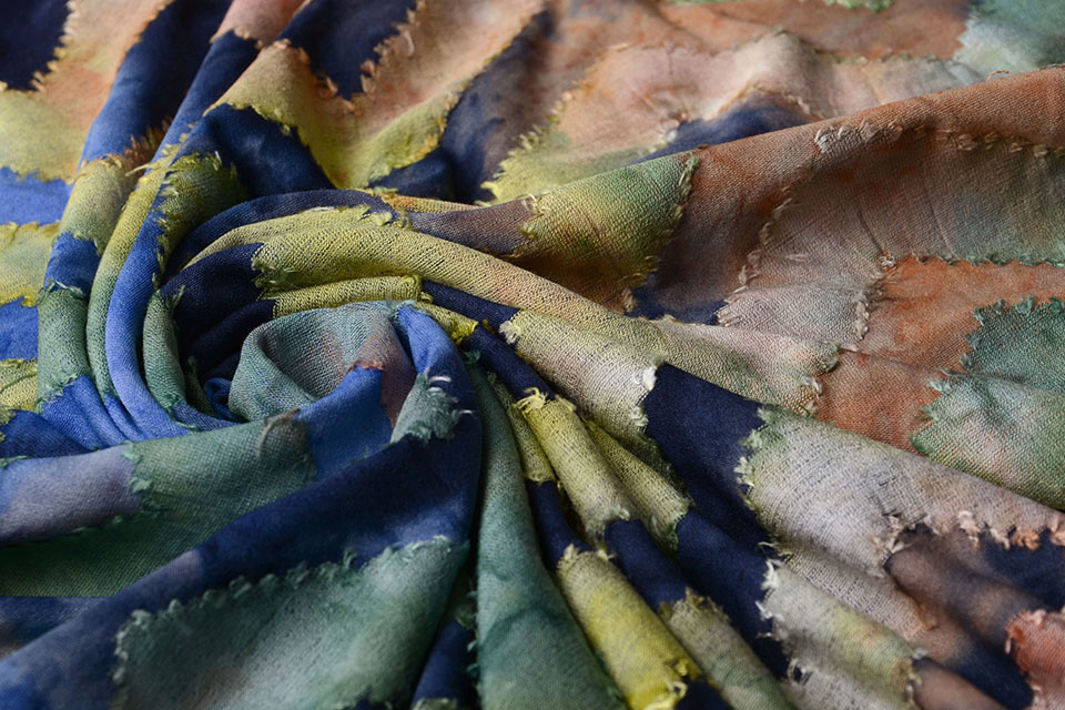 Tricot Viscose Tie Dye Zig Zag Groot